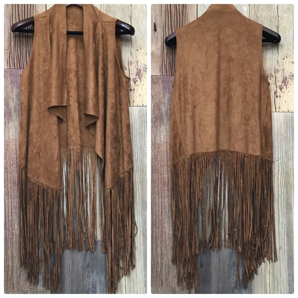 Jackets & Blazers - Faux Suede Fringe Vest M